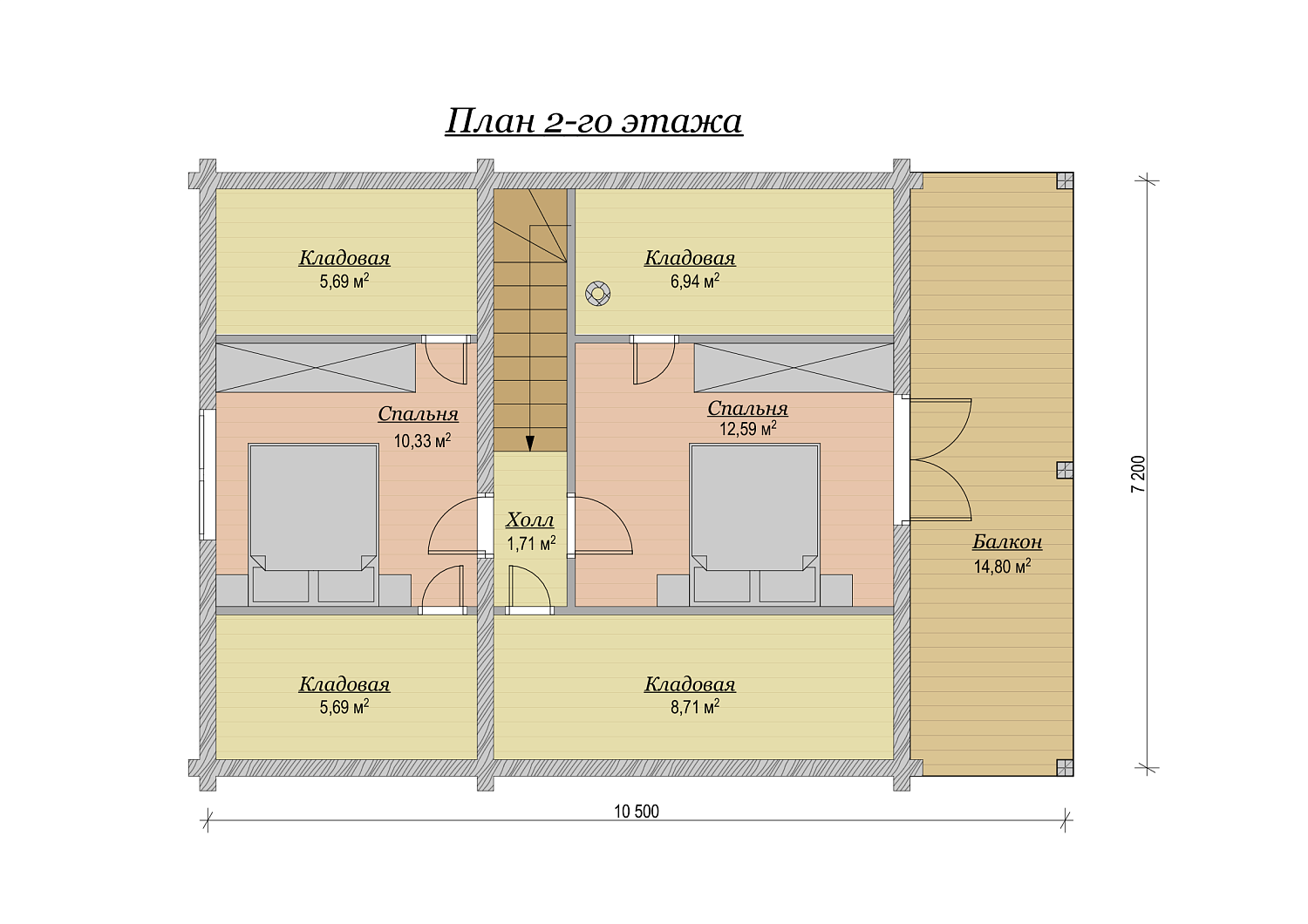 Дом из клееного бруса 86м2 Проект №ВЗ-427 «Седьмой»